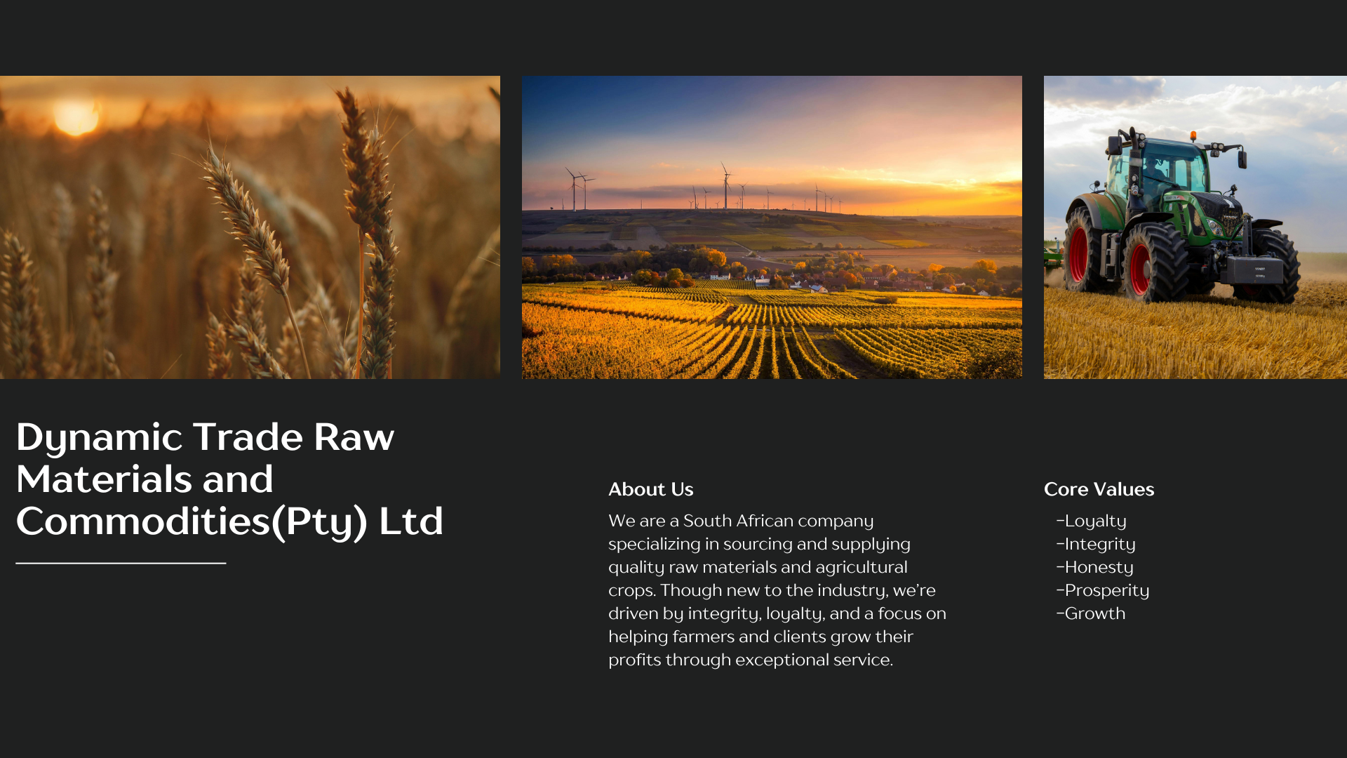 Dynamic Trade Raw Materials and Commodities Dynamic Trade Raw Materials and Commodities